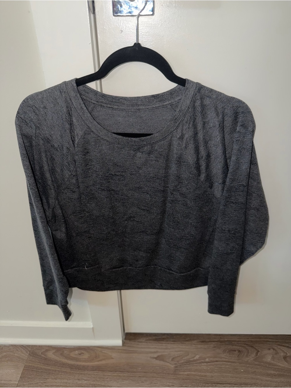Charcoal Gray Cropped Knit Pullover